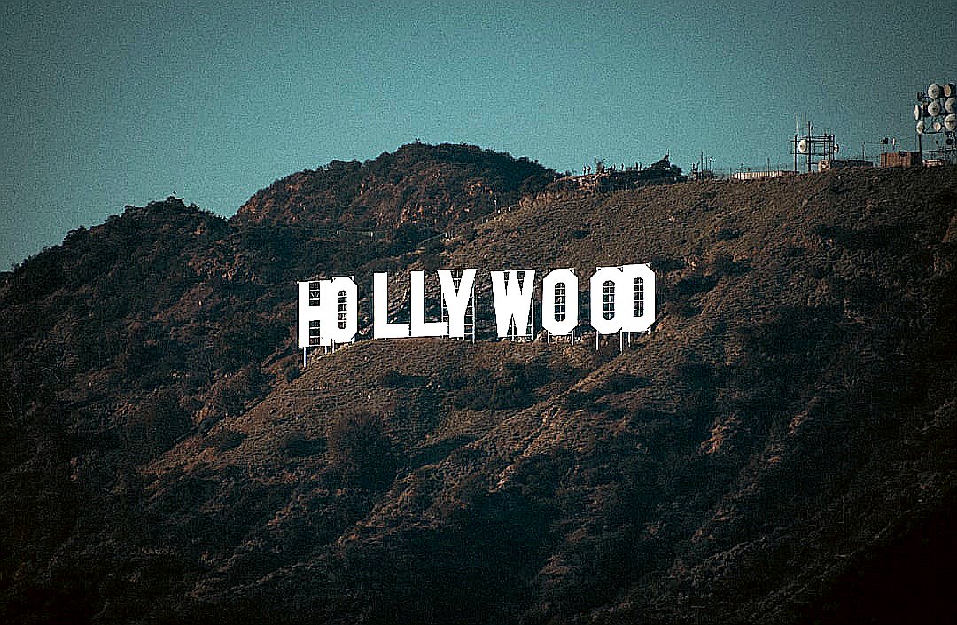 the hollywood sign on top of a mountain