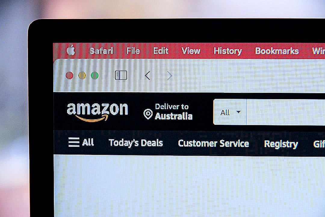 a computer screen with the amazon logo on it