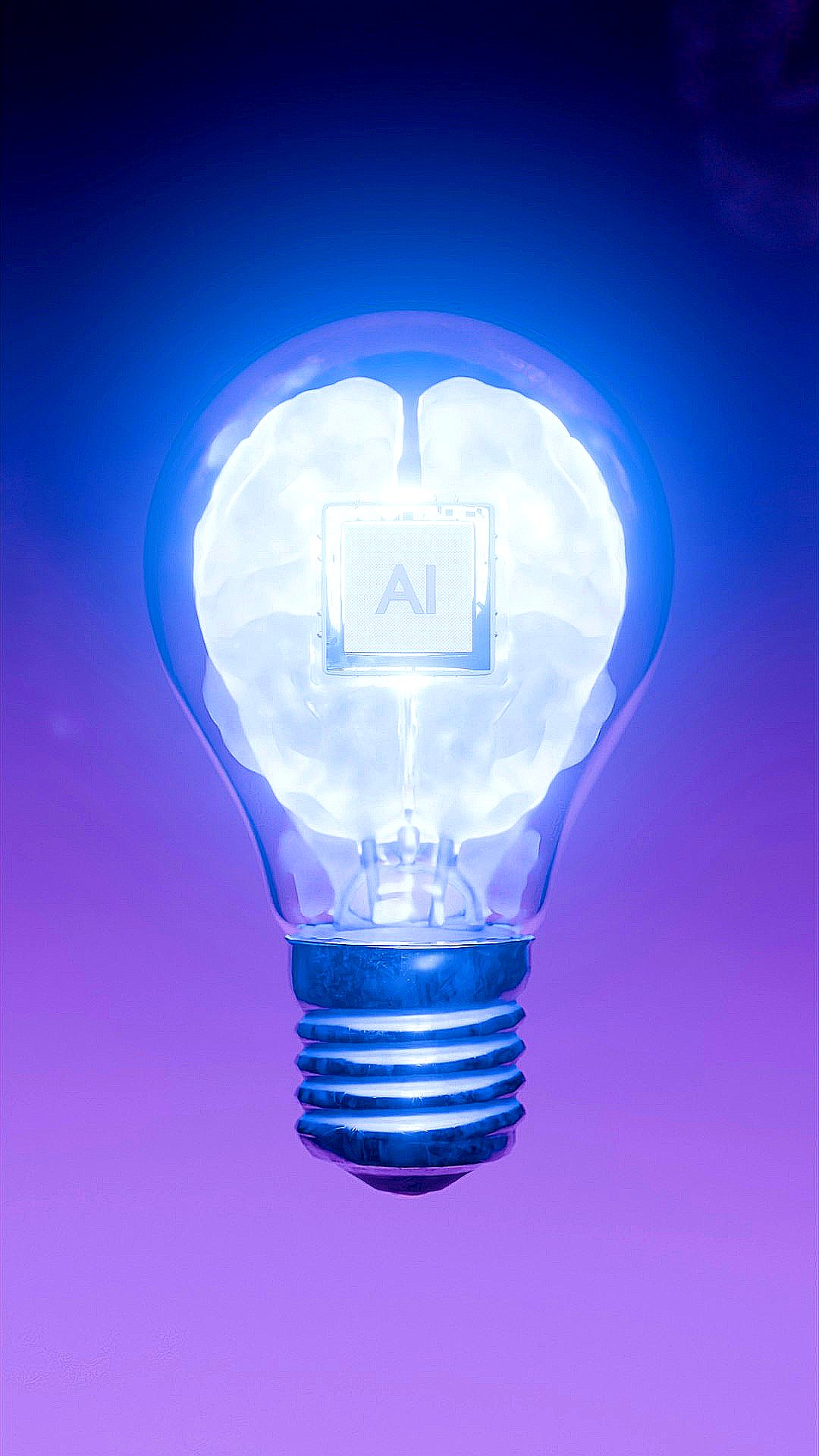 Ai brain inside a light bulb.