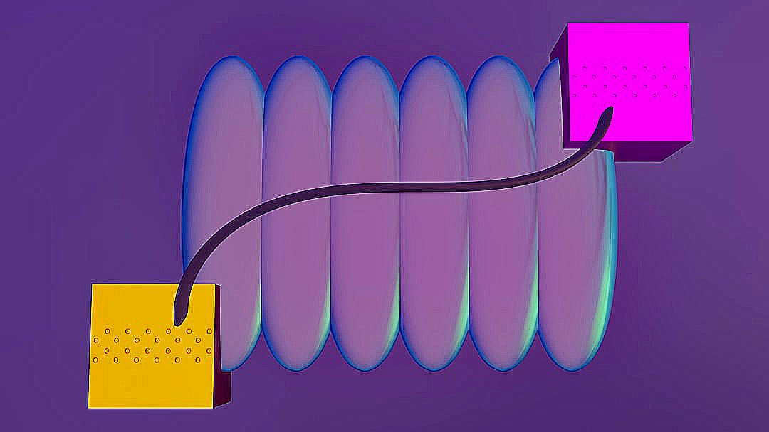 a purple background with a yellow rectangle and a purple rectangle