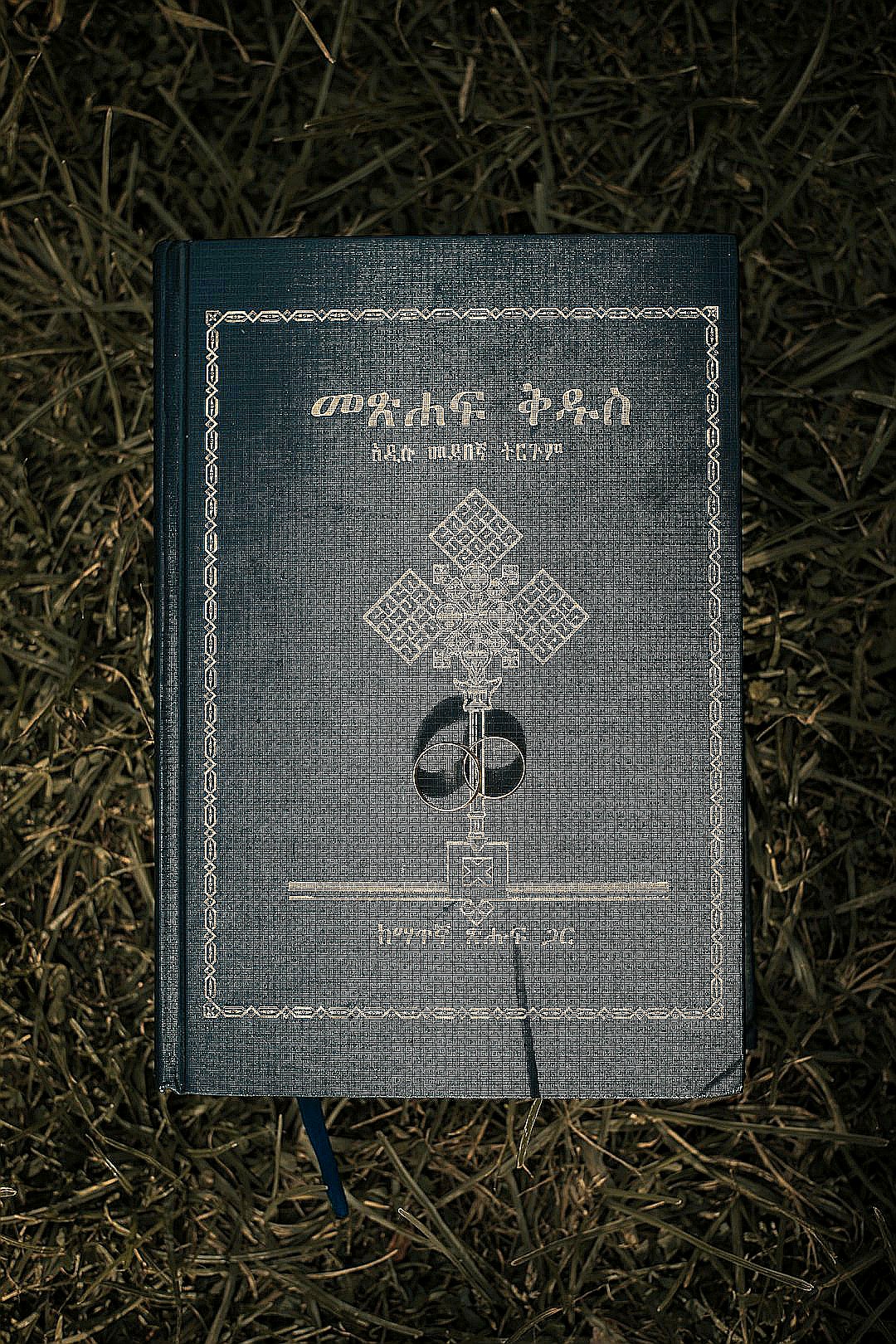black and gold passport on brown textile