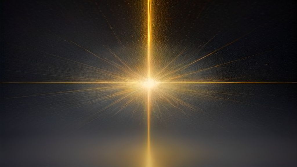 Abstract photorealistic visualization of a digital stream of golden light particles flowing into a crystalline core. Mod