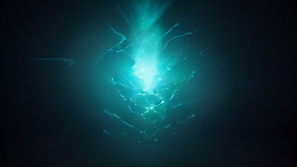 Abstract photorealistic visualization of a digital bottleneck shattering. A dense, dark metallic grid exploding into a s