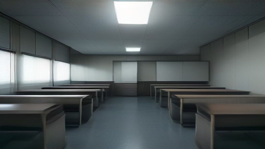 Wide angle shot of a 1950s Japanese computer room. Rows of monolithic metal cabinets, brushed aluminum surfaces. Soft ov