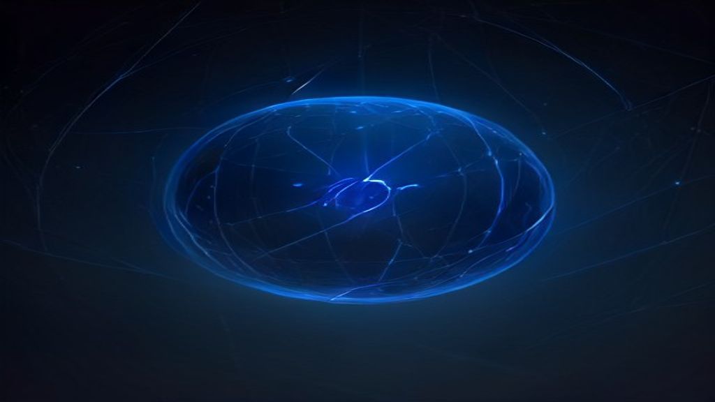 A wide cinematic shot of interconnected glowing fiber-optic webs forming a complex geometric sphere. Deep navy and iride