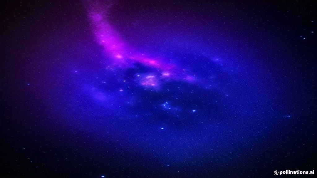 Abstract modern visualization of a vast digital nebula compressing into a single, glowing crystalline core. Deep violet 