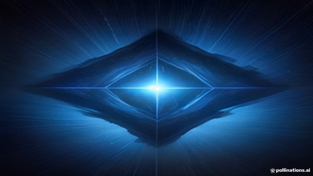 Abstract photorealistic visualization of a digital neural network collapsing into three distinct, shimmering energy stat
